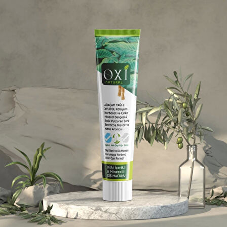 OXİ NATURAL BİTKİ İÇERİKLİ MİNERALLİ DİŞ MACUNU 70 ML.