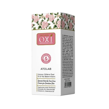 OXİ NATURAL ATOLAB HASSAS CİLTLERE ÖZEL EL & YÜZ BAKIM KREMİ 75ml.