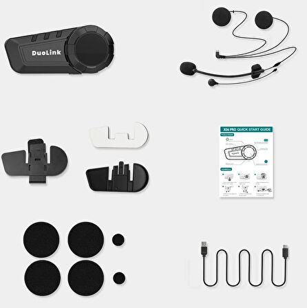 DuoLink X06 PRO Motosiklet Kask İnterkom Bluetooth Intercom Kulaklık Seti
