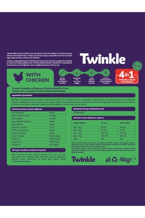 TWİNKLE Twinkle Tavuklu Yetişkin Kedi Maması 4 Kg. (4 in 1)
