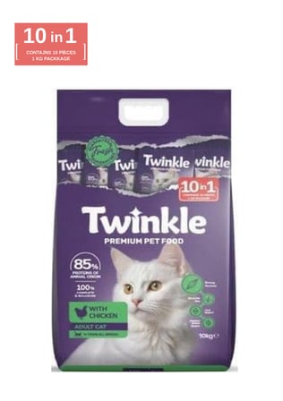 Twinkle Yetişkin Kediler için Tavuklu Tam ve Dengeli Kedi Maması 10 Kg