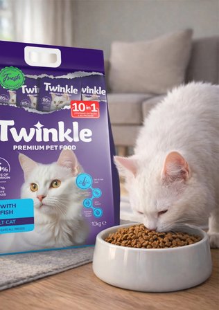 Twinkle Yetişkin Kediler için Balıklı Tam ve Dengeli Kedi Maması 10 Kg