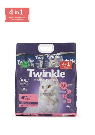 Twinkle Kısırlaştırılmış Kediler için Balıklı Tam ve Dengeli Kedi Maması 4 kg