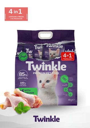 Twinkle Yavru Kediler için Tavuklu Tam ve Dengeli Kedi Maması 4 kg
