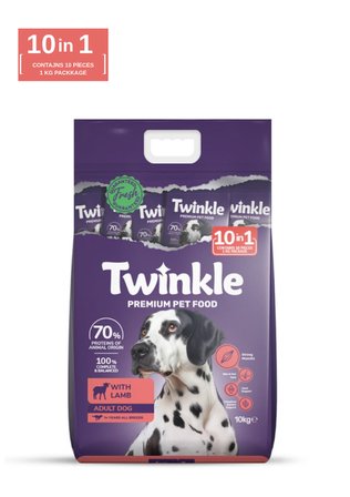 Twinkle Yetişkin Köpekler için Kuzulu Tam ve Dengeli Köpek Maması 10 Kg