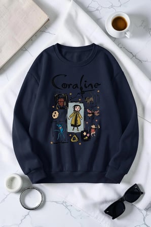 Unisex Carolıne Baskılı Bisiklet Yaka Sweatshirt
