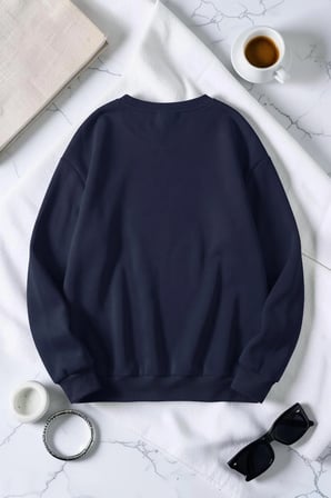 Unisex Carolıne Baskılı Bisiklet Yaka Sweatshirt