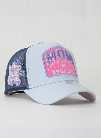 RustandRich Trucker Şapka-Motto Collection Mavi Kadın Şapka