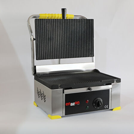 12 Dilim Elektrikli Döküm Tost Makinesi  1550 W. - Döküm 35x24 - 11,75 Kg - İnoks - Sarı