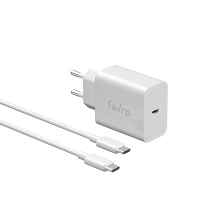 Favro 30W PD USB-C Şarj Başlık + Type-C Şarj Kablosu