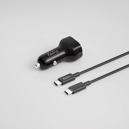 Favro 48W PD USB-C  + USB-A Araç Şarj Seti