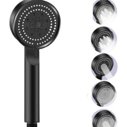 Mucit Home   5 Fonksiyonlu Yüksek Basınçlı Ayarlanabilir Duş Başlığı Siyah