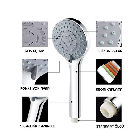 Mucit Home   El Duş Başlığı 5 Fonksiyonlu
