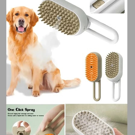 Mucit Home   Buharlı Kedi & Köpek Yıkama Fırçası Tarağı Saplı Evcil Hayvan Fırçası Tüy Toplayıcı Tarak