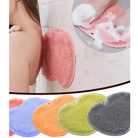 Mucit Home   Vantuzlu Silikon Banyo Fırçası Ayak Masaj Pedi Sırt Kesesi Vücut Yıkama Lifi Renkli