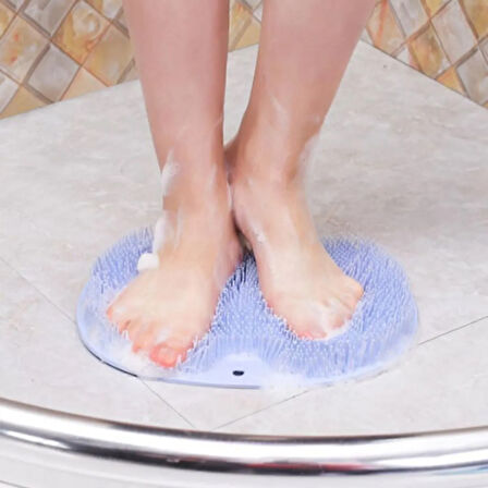 Mucit Home   Vantuzlu Silikon Banyo Fırçası Ayak Masaj Pedi Sırt Kesesi Vücut Yıkama Lifi Renkli