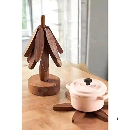 Mucit Home   Ağaç Şeklinde Bambu Nihale Pratik Katlanır  Bambu Bardak Altlığı