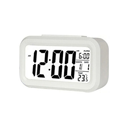 Mucit Home LCD Işıklı Sensörlü Termometreli Alarmlı Fotoselli Akıllı Dijital Masa Mavi & Kırmızı 1 ADET