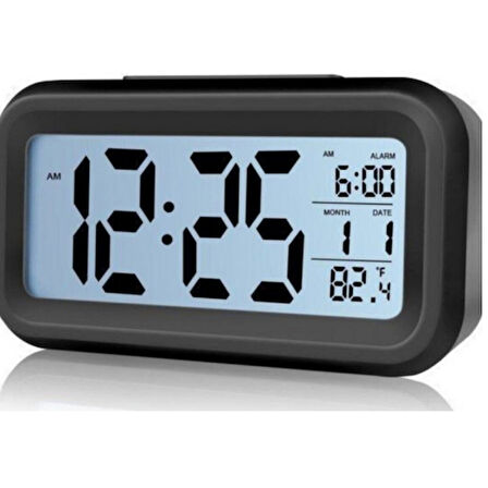 Mucit Home LCD Işıklı Sensörlü Termometreli Alarmlı Fotoselli Akıllı Dijital Masa Mavi & Kırmızı 1 ADET