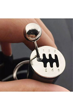 Mucit Home  Renkli Hareketli Araba Manuel Vites Anahtarlık Altı Hız Dişli Shifter Topuzu Metal Anahtarlık