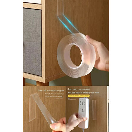 Mucit Home 3 Metre Yüksek Mukavemetli Çift Taraflı Doku Bandı Bant-nano Teknolojili-süper Güçlü Bant