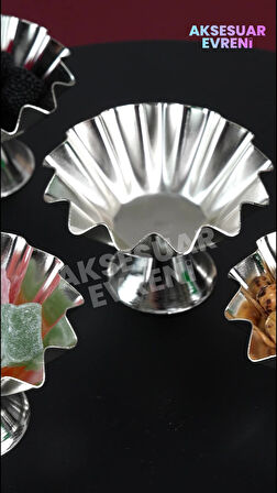 Mucit Home Zano Ayaklı Tırtıklı Lokumluk Gmş 6 Lı Takım