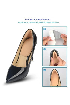 Mucit Home 1 Çift Ten Ortopedik Tabanlık Yüksek Topuklu Ayakkabı Topuk Vurma Önleyici Koruyucu Yastığı Ped