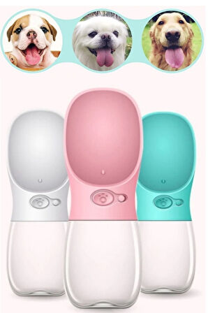 Mucit Home Taşınabilir Kedi Köpek Suluğu Seyahat Su Şişesi Kaseli Emniyetli Sızdırmaz Kutulu