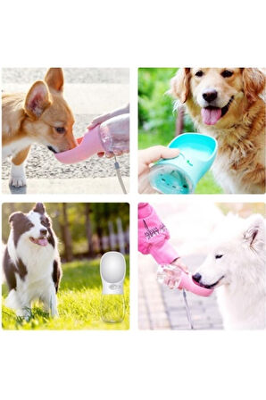 Mucit Home Taşınabilir Kedi Köpek Suluğu Seyahat Su Şişesi Kaseli Emniyetli Sızdırmaz Kutulu