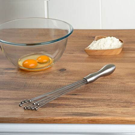 Mucit Home Ayarlanabilir Paslanmaz Çelik Metal Boncuk Top Uçlu Çırpıcı Sos Karıştırıcı Top Uçlu Yumurta Çırpıcı