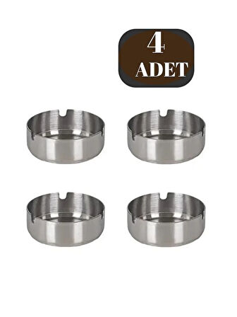 Küllük Metal Küllük Paslanmaz Çelik 4lü Kül Tablası Küllük Seti