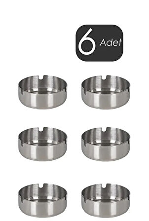 Küllük Metal Küllük Paslanmaz Çelik 6 lı Kül Tablası Küllük Seti