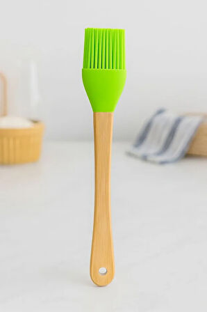 Mucit Home 3'lü Bambu Saplı Silikon Spatula Seti Yumurta Fırçası