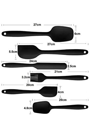 Mucit Home 6 Adet Isıya Dayanıklı Yanmaz Yapışmaz Silikon Spatula Seti