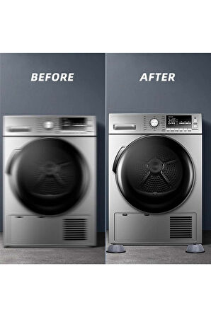 Mucit home 4'lü Çamaşır Makinesi Stoperi Gürültü - Titreşim - Beyaz Eşya - Mobilya Kayma Önleyici Ayak