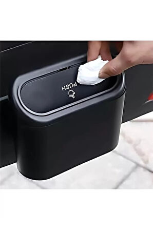 Mucit Home Araba Çöp Kutusu Araç Içi Taşınabilir Kapaklı Organizer Çöp Kovası Itme Kapaklı Kova