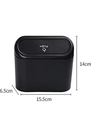 Mucit Home Araba Çöp Kutusu Araç Içi Taşınabilir Kapaklı Organizer Çöp Kovası Itme Kapaklı Kova