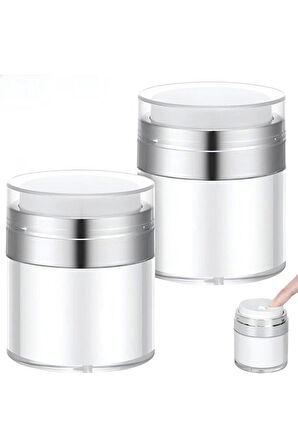 Mucit Home 2 Adet Şeffaf Krem Kutusu Doldurulabilir Pompalı Boş Krem Vücut Yağı Saklama Kutusu Cilt Bakım Seti