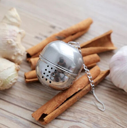 Mucit Home Top Model Çelik Çay ve Bitki Çayı Demleme Süzgeci – Paslanmaz Çelik Küre Demlik Süzgeç