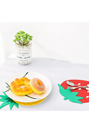 Mucit Home Çok Amaçlı Silikon Nihale Meyve Tasarımlı Isıya Dayanıklı Altlık 1 Adet