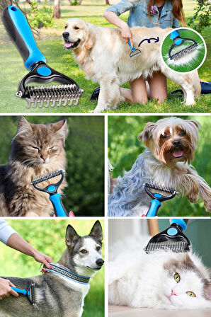 Mucit Home Metal Uçlu Köpek Kedi Uzun Tüy Bakım Tarağı Tüy Topak Kıtık Açıcı Tarak 1 Adet
