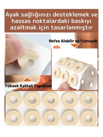 Ayak Nasır Bandı Sünger Parmak Taban Yama Bant Delikli SüngerPed Ayakkabı Vurma Sürtünme Önleyici Bant