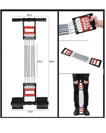 Mucit Home 5 Yaylı Ayak Göğüs El Yayı Egzersiz Çelik Yay Spor Aleti 5 Kademe Sertlik Ayarlanabilir