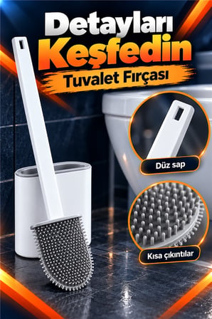 Mucit Home Silikon Tuvalet Fırçası Seti Banyo Klozet Fırçası Bükülebilir Wc Fırçası 