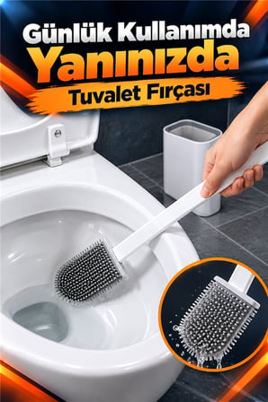 Mucit Home Silikon Tuvalet Fırçası Seti Banyo Klozet Fırçası Bükülebilir Wc Fırçası 