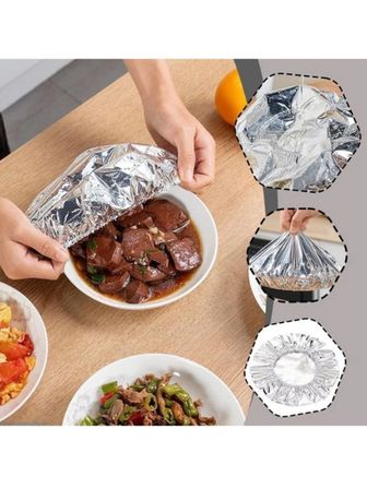 Mucit Home 20 Adet Folyo Tabak Tencere Bonesi- Gıda Isı Koruyucu Kapak Bone Mikrodalga Bonesi