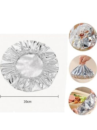 Mucit Home 20 Adet Folyo Tabak Tencere Bonesi- Gıda Isı Koruyucu Kapak Bone Mikrodalga Bonesi