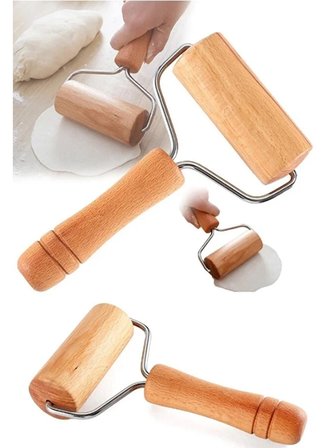 Mucit Home Ahşap Saplı Rulo Hamur Açıcı Merdane Pürüzsüz Oklava Pizza Börek Açma Silindir