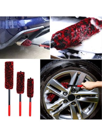 Mucit Home Egzoz Temizleme Fırçası 3lü Bükülebilen Peluş Detaylı Temizlik İçin Oto Jant
