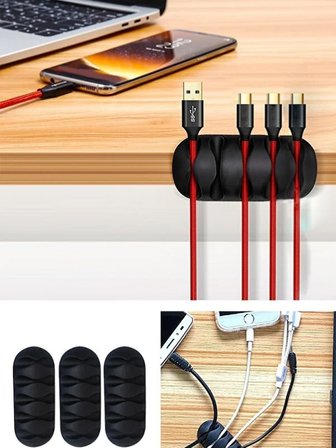 Mucit Home 3 Adet 5 Kanallı Kablo Düzenleyeci Yapışkanlı Kablo Toplayıcı Masa Kablo Düzenleyici
